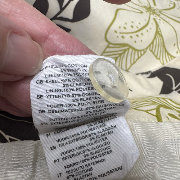 H & M Skirt Size 10 Tropical Floral A-Line Cotton Back Zip Lined Hibiscus Y2K - Picture 5 of 7